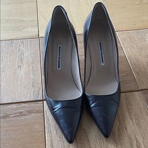 Manolo Blahnik Black Leather Heels
